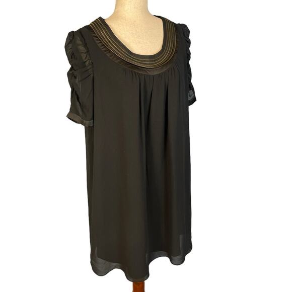 Y Kenneth Italy 100% Silk Lined Short Sleeve Cocktail Dress Black Size 6 - Picture 1 of 11